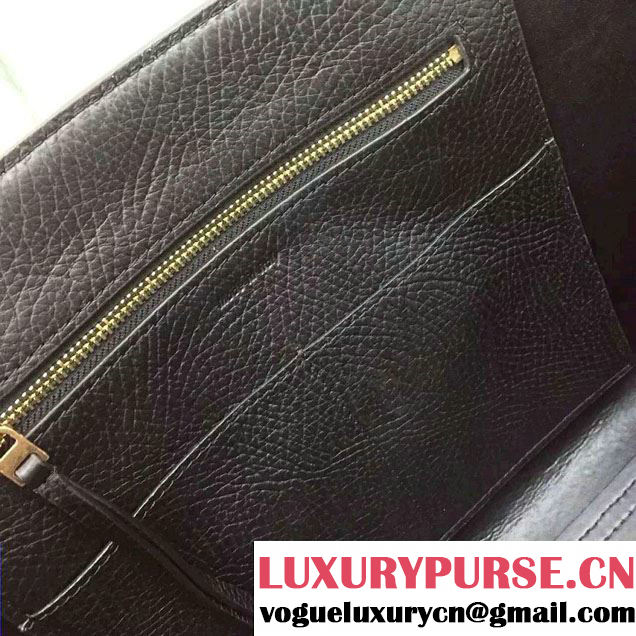 Celine Tie Tote Mini Bag in Grained/Calfskin Leather Black 2015