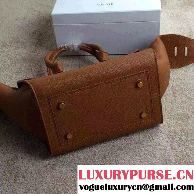 Celine Tie Tote Mini Bag in Clemence Leather Khaki 2015