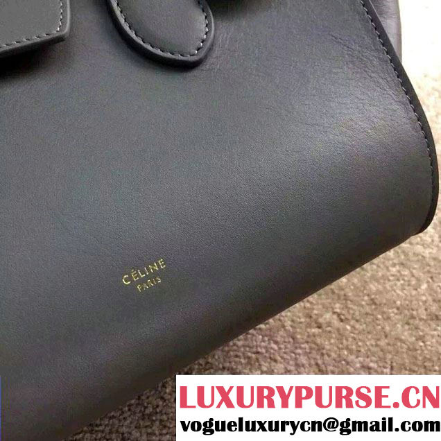 Celine Tie Tote Mini Bag in Calfskin Leather Gray 2015