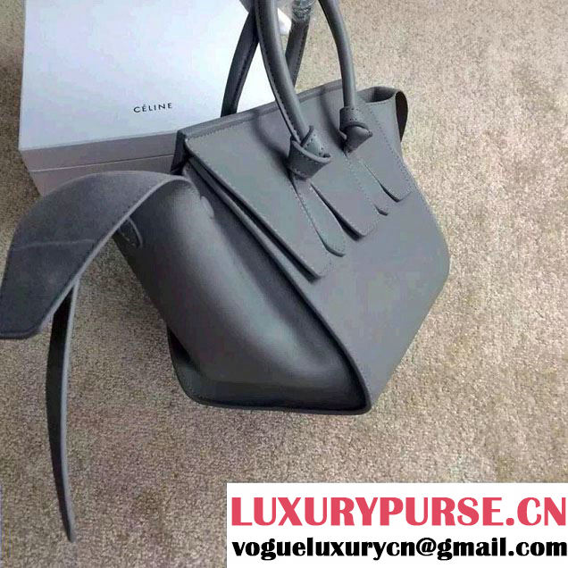 Celine Tie Tote Mini Bag in Calfskin Leather Gray 2015