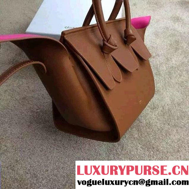 Celine Tie Tote Mini Bag in Calfskin Leather Brown 2015