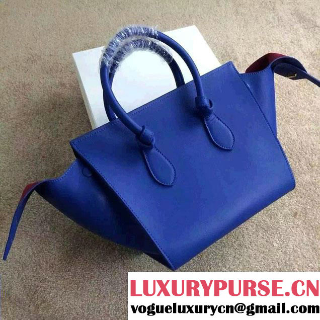 Celine Tie Tote Mini Bag in Calfskin Leather Blue 2015