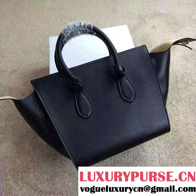 Celine Tie Tote Mini Bag in Calfskin Leather Black 2015