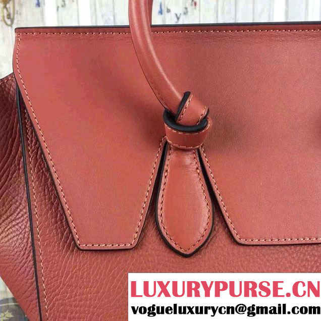 Celine Tie Tote Small Bag in Grained/Calfskin Leather Brick 2015
