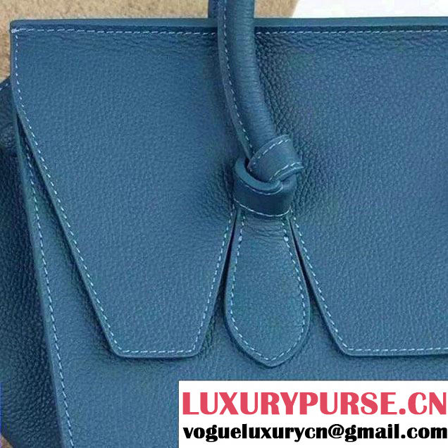 Celine Tie Tote Small Bag in Clemence Leather Cerulean 2015