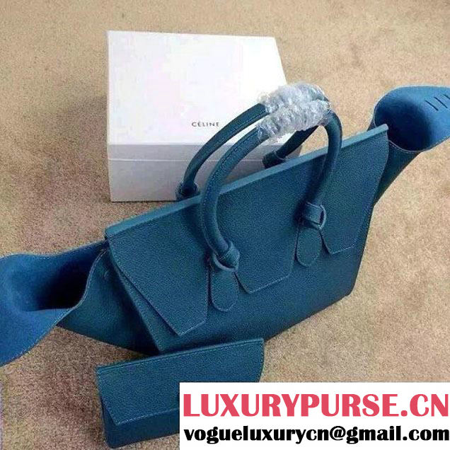 Celine Tie Tote Small Bag in Clemence Leather Cerulean 2015