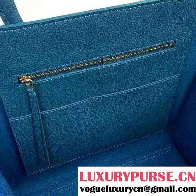 Celine Tie Tote Small Bag in Clemence Leather Cerulean 2015