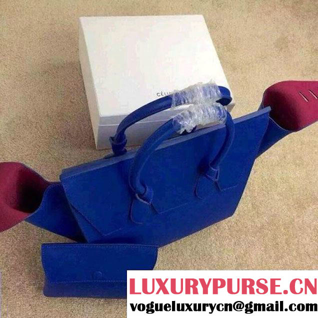 Celine Tie Tote Small Bag in Calfskin Leather Blue 2015