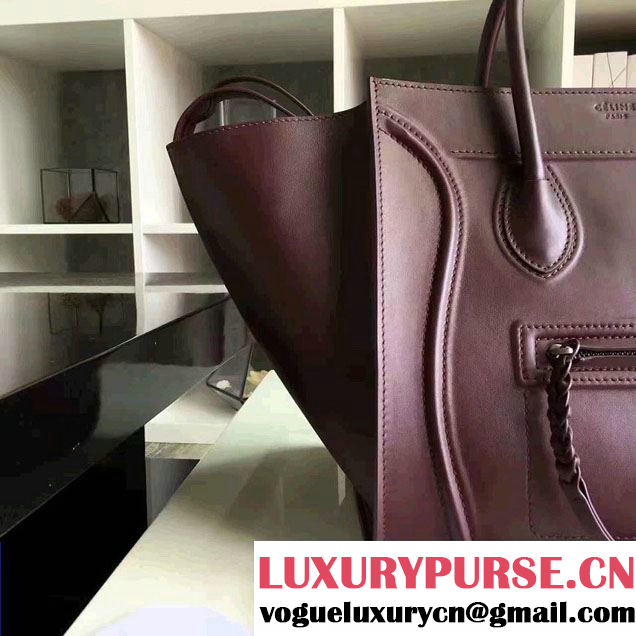 Celine Luggage Phantom Bag in Original Smooth Leather Burgundy 2017