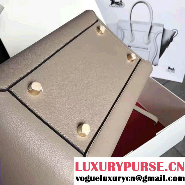 Celine Belt Tote Small Bag in Clemence Leather Apricot
