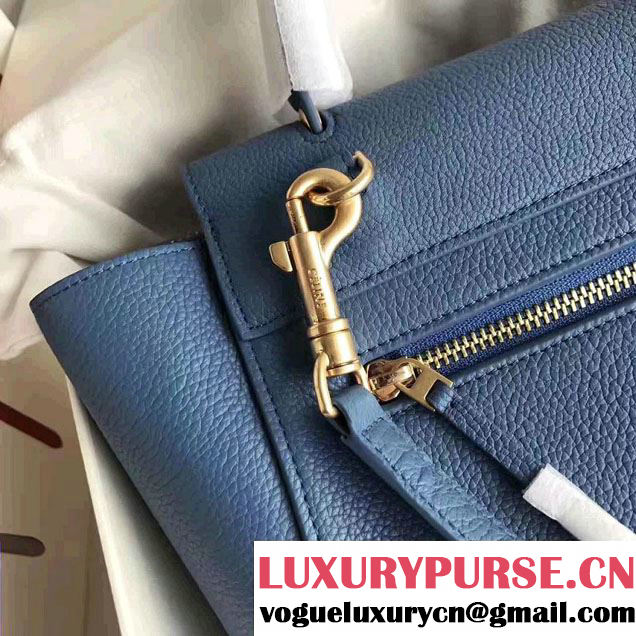 Celine Belt Tote Small/Mini Bag in Clemence Leather Dark Blue