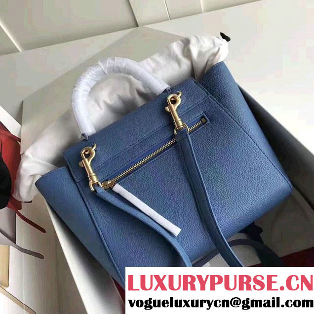 Celine Belt Tote Small/Mini Bag in Clemence Leather Dark Blue