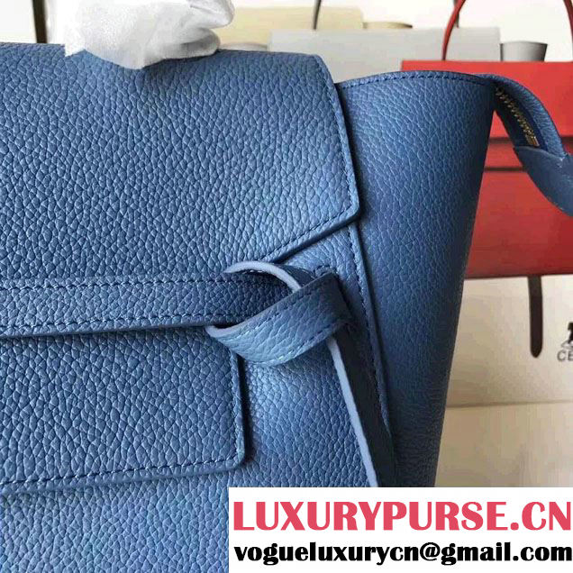 Celine Belt Tote Small Bag in Original Clemence Leather Dark Blue