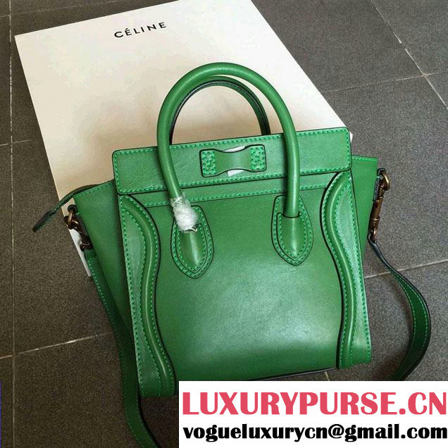 Celine Luggage Nano Tote Bag in Original Calfskin Leather