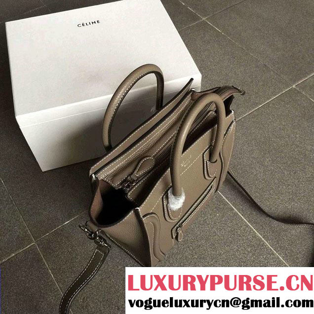 Celine Luggage Nano Tote Bag in Original Grained Leather