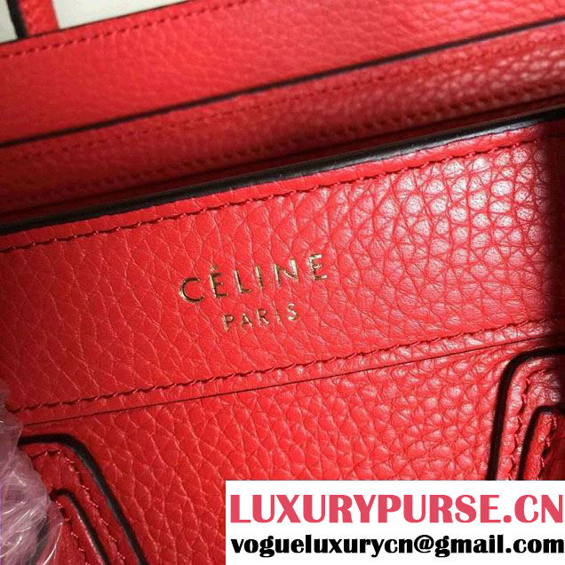 Celine Luggage Nano Tote Bag in Original Grained Leather