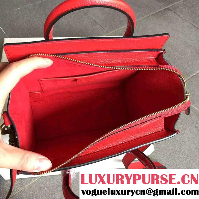 Celine Luggage Nano Tote Bag in Original Grained Leather