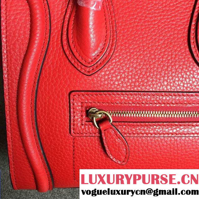 Celine Luggage Nano Tote Bag in Original Grained Leather