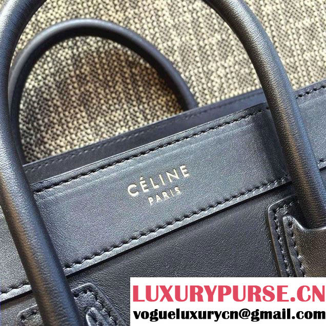 Celine Luggage Nano Tote Bag in Original Smooth Calfskin Black 2016