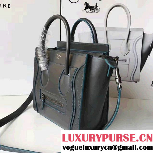 Celine Luggage Nano Tote Bag In Original Calfskin Leather Etoupe 2017