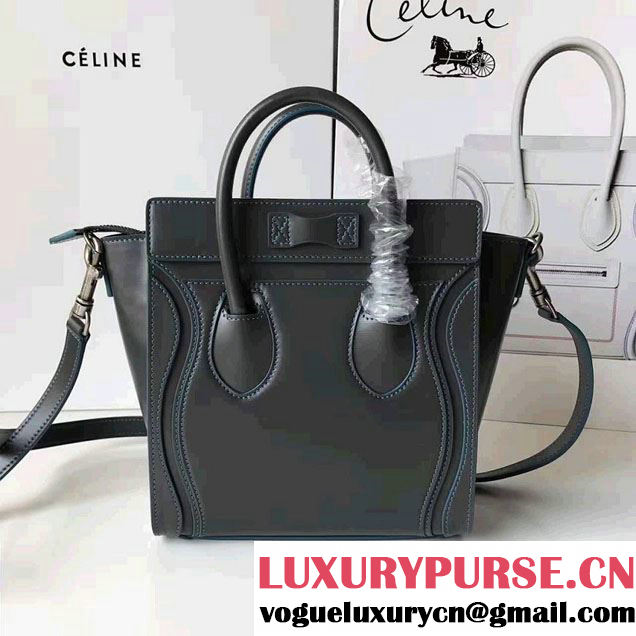 Celine Luggage Nano Tote Bag In Original Calfskin Leather Etoupe 2017