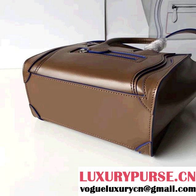 Celine Luggage Nano Tote Bag In Original Calfskin Smooth Leather Caramel