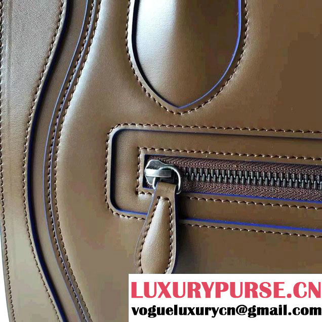 Celine Luggage Micro Tote Bag In Original Calfskin Smooth Leather Caramel