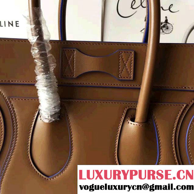 Celine Luggage Micro Tote Bag In Original Calfskin Smooth Leather Caramel