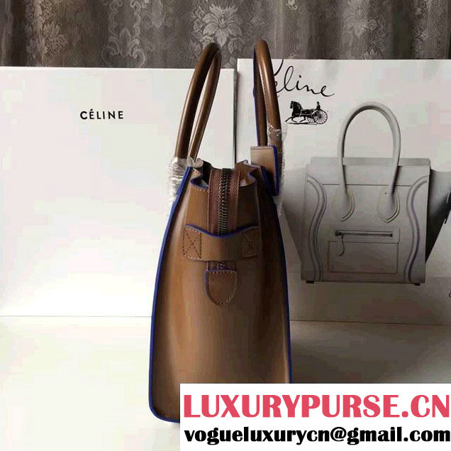 Celine Luggage Micro Tote Bag In Original Calfskin Smooth Leather Caramel