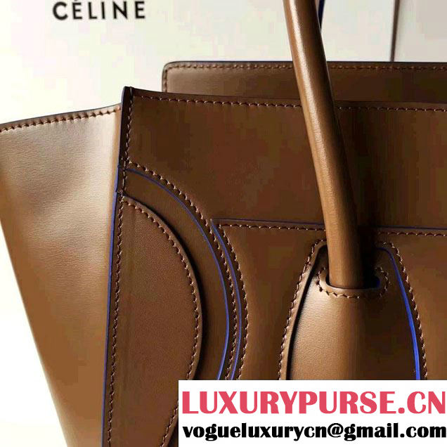 Celine Luggage Micro Tote Bag In Original Calfskin Smooth Leather Caramel