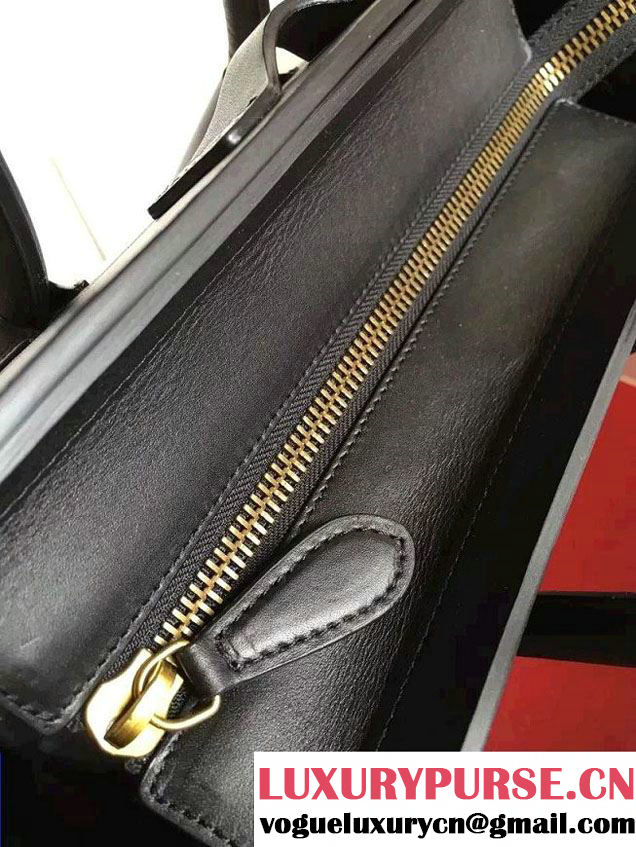 Celine Luggage Micro Tote Bag in Original Leather Black/White/Green 2016