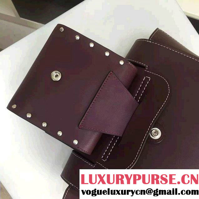 Celine Natural Calfskin Small Square Tote Bag Burgundy 2016