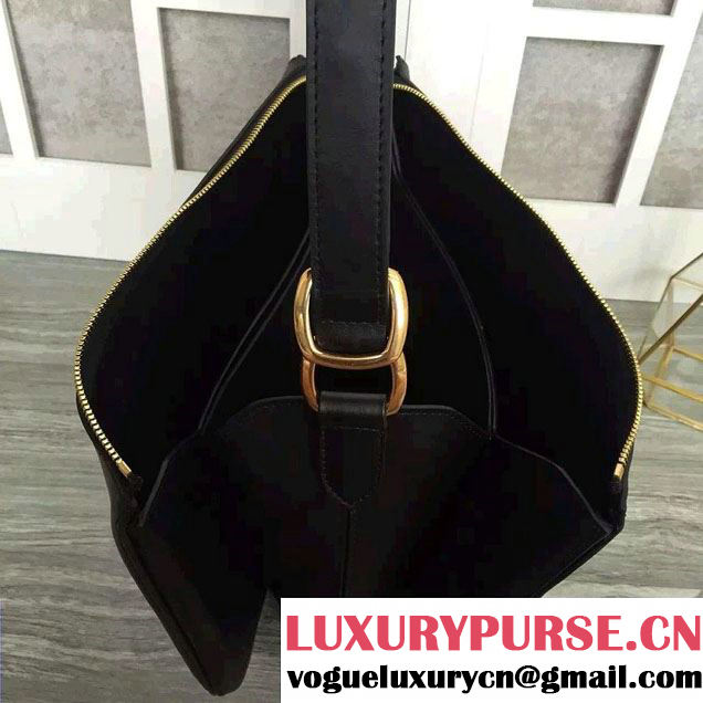 Celine Natural Calfskin Small Saddle Bag Black 2016