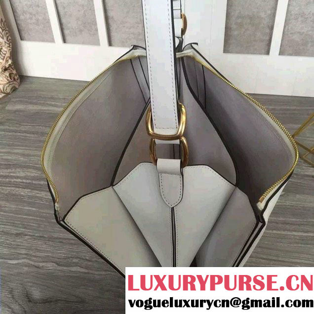 Celine Natural Calfskin Small Saddle Bag White 2016