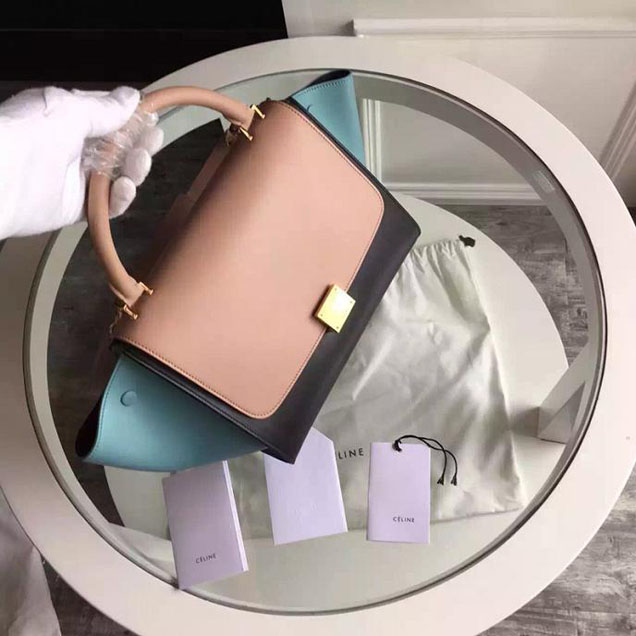 Celine Trapeze Bag Original Smooth Leather Spring Summer 2015 Collection Salmon Tiffany Blue Black