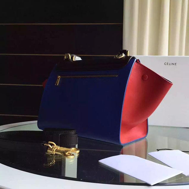 Celine Trapeze Bag Original Smooth Leather Spring Summer 2015 Collection Black Electric Blue Red