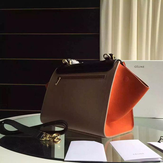 Celine Trapeze Bag Original Smooth Leather Spring Summer 2015 Collection Black Beige Orange