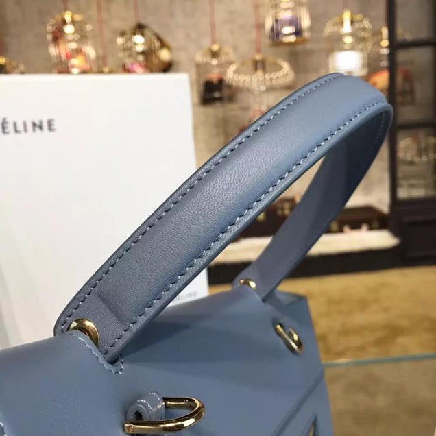 Celine Belt Top Handle Mini Bag Smooth Calfskin Leather Pre-Fall Winter 2016 Collection Light Blue