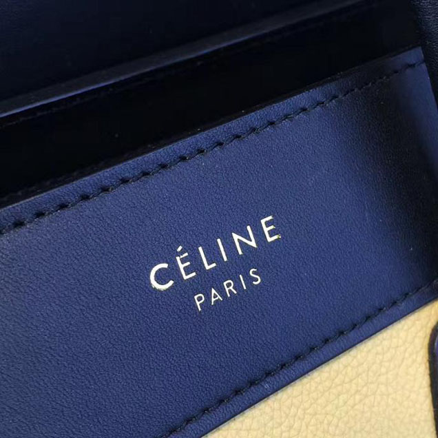 Celine Micro Luggage Bag Calfskin Leather Fall Winter 2016 Collection Multi Yellow Black Beige