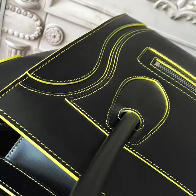 Celine Satin Micro Luggage 26cm Debossed Luggage Bag Smooth Calfskin Pre-Fall 2017 Bag Collection Black Satin