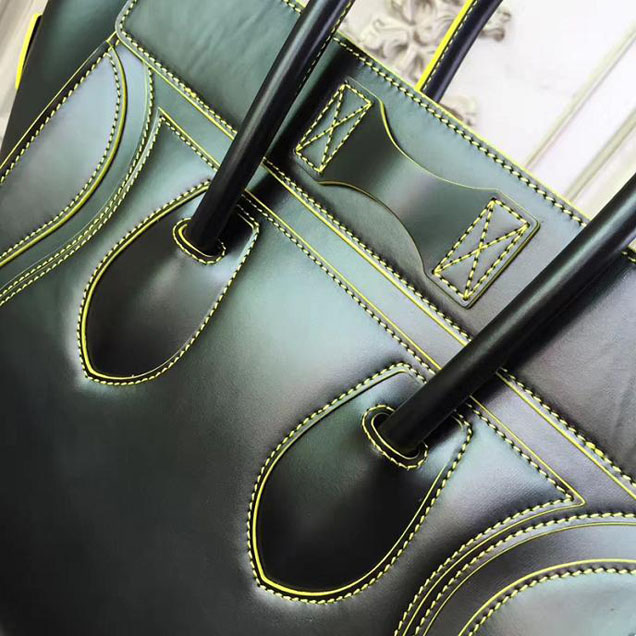 Celine Satin Micro Luggage 26cm Debossed Luggage Bag Smooth Calfskin Pre-Fall 2017 Bag Collection Black Satin
