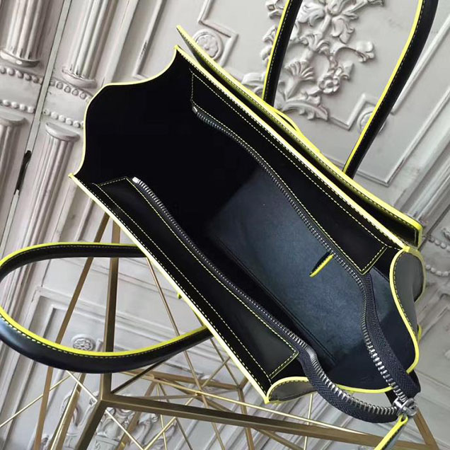 Celine Satin Micro Luggage 26cm Debossed Luggage Bag Smooth Calfskin Pre-Fall 2017 Bag Collection Black Satin