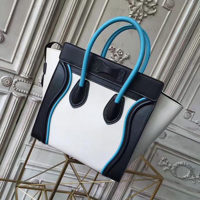Celine Micro Luggage 26cm Bag Smooth Calfskin Pre-Fall 2017 Bag Collection White Black Light Blue