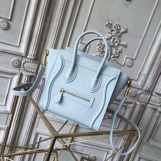 Celine Nano Luggage 20cm Bag Grained Calfskin Pre-Fall 2017 Bag Collection Cloud Baby