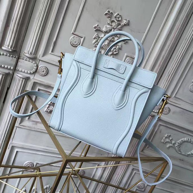 Celine Nano Luggage 20cm Bag Grained Calfskin Pre-Fall 2017 Bag Collection Cloud Baby