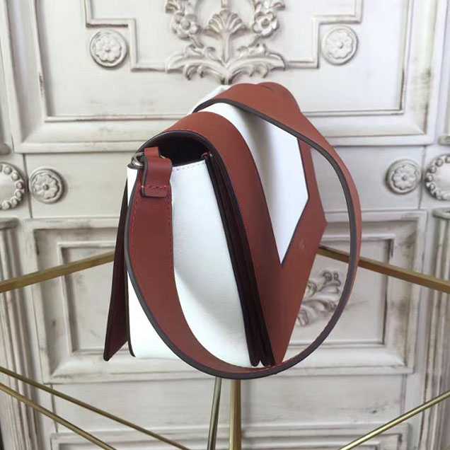 Celine Frame 25cm Bag Smooth Calfskin Pre-Fall 2017 Bag Collection Burnt Red White