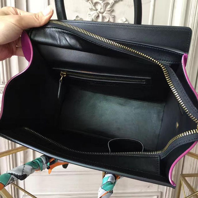 Celine Micro Luggage 26cm Bag Baby Grained Calfskin Nubuck Spring 2017 Collection Magenta Multicolor