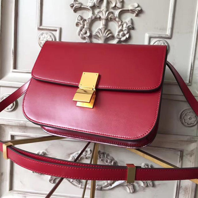 Celine Classic Box 23cm Bag Smooth Calfskin Pre-Fall 2017 Bag Collection Burgundy