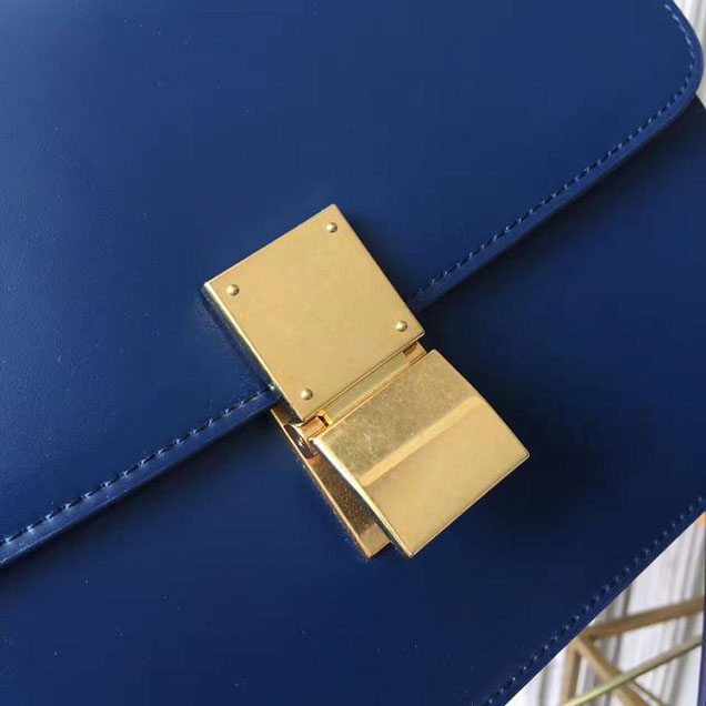 Celine Classic Box 23cm Bag Smooth Calfskin Pre-Fall 2017 Bag Collection Navy Blue