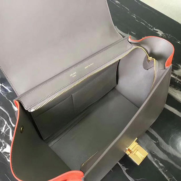 Celine Small Trapeze Bag 26cm Coffee Beige Orange